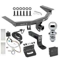 For 2016-2022 Honda Pilot Trailer Hitch Tow PKG w/ 4-Flat Wiring + Ball Mount w/ 4" Drop + 1-7/8" Ball + Wiring Bracket + Hitch Cover By Draw-Tite