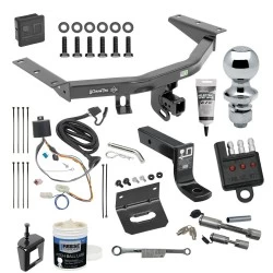 For 2016-2022 Honda Pilot Trailer Hitch Tow PKG w/ Wiring + Ball Mount w/ 4" Drop + 1-7/8" Ball + Bracket + Cover + Dual Hitch & Coupler Locks + Wiring Tester + Ball Lube + Electric Grease + Ball Wrench + Anti Rattle Device