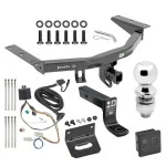 For 2016-2022 Honda Pilot Trailer Hitch Tow PKG w/ 4-Flat Wiring + Ball Mount w/ 4" Drop + 2" Ball + Wiring Bracket + Hitch Cover By Draw-Tite