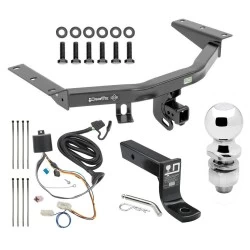 For 16-22 Honda Pilot All Models Trailer Hitch Tow PKG w/ 4-Flat Wiring + Ball Mount w/ 4" Drop + 2" Ball By Draw-Tite