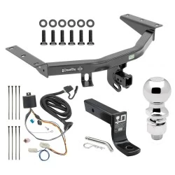 For 16-22 Honda Pilot All Models Trailer Hitch Tow PKG w/ 4-Flat Wiring + Ball Mount w/ 4" Drop + 2-5/16" Ball By Draw-Tite