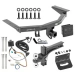 For 2016-2022 Honda Pilot Trailer Hitch Tow PKG w/ 4-Flat Wiring + Dual Adjustable Drop Rise Ball Ball Mount 2" & 2-5/16" Trailer Balls + Pin/Clip + Wiring Bracket + Hitch Cover By Draw-Tite