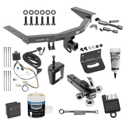 For 2016-2022 Honda Pilot Trailer Hitch Tow PKG Wiring + Triple Ball Ball Mount 1-7/8" & 2" & 2-5/16" w/ Tow Hook+Bracket+Cover+Dual Hitch & Coupler Locks+Wiring Tester+Ball Lube+Electric Grease + Ball Wrench+Anti Rattle Device