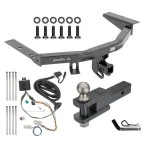 For 2016-2022 Honda Pilot Trailer Hitch Tow PKG w/ 4-Flat Wiring + Clevis Hitch Ball Mount w/ 2" Ball + Pin/Clip By Draw-Tite