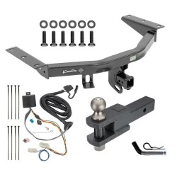 For 2016-2022 Honda Pilot Trailer Hitch Tow PKG w/ 4-Flat Wiring + Clevis Hitch Ball Mount w/ 2" Ball + Pin/Clip By Draw-Tite