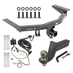 For 16-22 Honda Pilot All Models Trailer Hitch Tow PKG w/ 4-Flat Wiring + Interlock Tactical Starter Kit w/ 3-1/4" Drop & 2" Ball By Draw-Tite