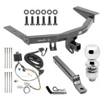 For 2016-2022 Honda Pilot Trailer Hitch Tow PKG w/ 4-Flat Wiring + Extended 16" Long Ball Mount w/ 4" Drop + Pin/Clip + 2" Ball By Draw-Tite