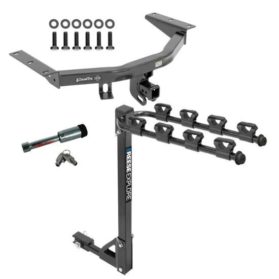 For 2014-2020 Acura MDX Trailer Hitch kit by: Draw-Tite For 2014-2020 Acura MDX Trailer Hitch Tow PKG w/ 4 Bike Carrier Rack + Hitch Lock (Excludes: w/Full Size Spare Tire Models) By Draw-Tite