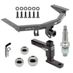 For 2016-2022 Honda Pilot Trailer Hitch Tow PKG w/ Adjustable Drop Rise Ball Mount + Pin/Clip + Inerchangeable 1-7/8" & 2" & 2-5/16" Balls By Draw-Tite