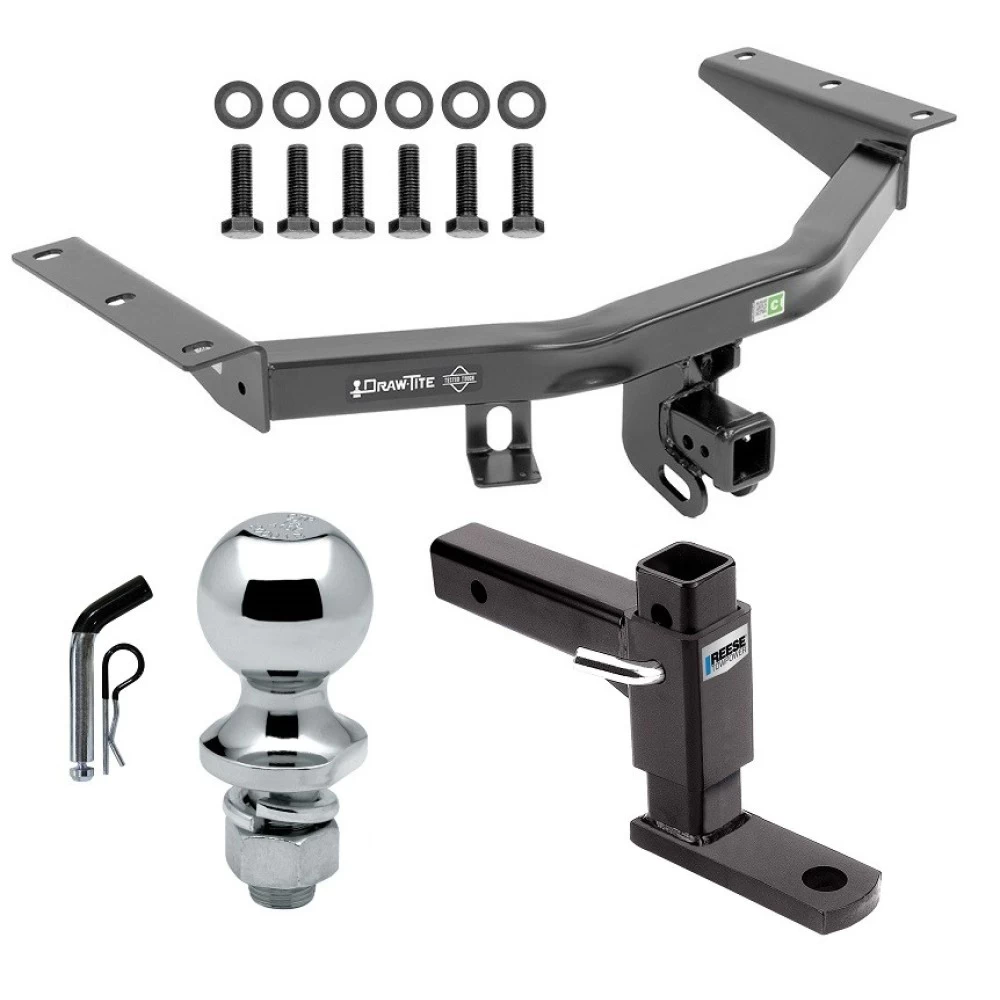 For 2016-2022 Honda Pilot Trailer Hitch Tow PKG w/ Adjustable Drop Rise Ball Mount + Pin/Clip + 1-7/8" Ball By Draw-Tite