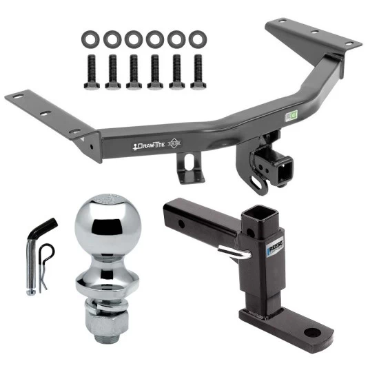 For 2016-2022 Honda Pilot Trailer Hitch Tow PKG w/ Adjustable Drop Rise Ball Mount + Pin/Clip + 1-7/8" Ball By Draw-Tite