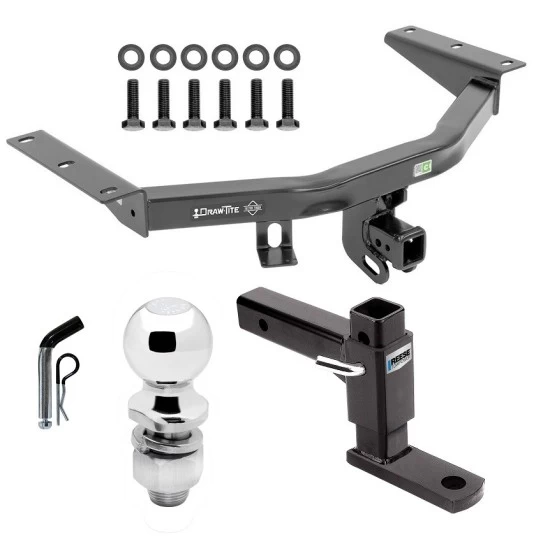 For 2016-2022 Honda Pilot Trailer Hitch Tow PKG w/ Adjustable Drop Rise Ball Mount + Pin/Clip + 2" Ball By Draw-Tite