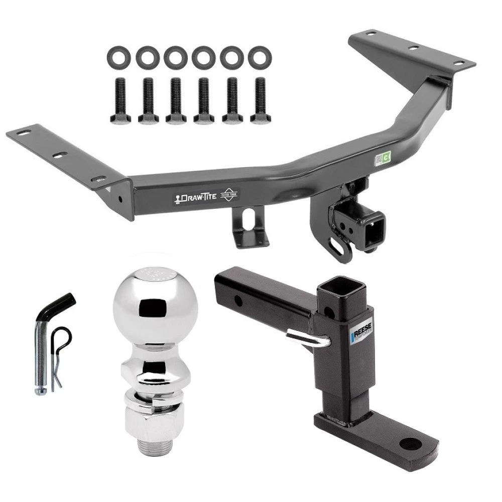 For 2016-2022 Honda Pilot Trailer Hitch Tow PKG w/ Adjustable Drop Rise Ball Mount + Pin/Clip + 2-5/16" Ball By Draw-Tite