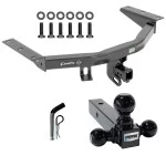 For 2014-2020 Acura MDX Trailer Hitch Tow PKG w/ Triple Ball Ball Mount 1-7/8" & 2" & 2-5/16" Trailer Balls + Pin/Clip (Excludes: w/Full Size Spare Tire Models) By Draw-Tite