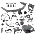 For 2014-2020 Acura MDX Trailer Hitch Tow PKG w/ 8K Round Bar Weight Distribution Hitch w/ 2-5/16" Ball + Pin/Clip + Tekonsha Primus IQ Brake Control + Plug & Play BC Adapter + 7-Way RV Wiring (Excludes: w/Full Size Spare Tire Models) By Draw-Tit