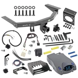 For 2014-2020 Acura MDX Trailer Hitch Tow PKG w/ 8K Round Bar Weight Distribution Hitch w/ 2-5/16" Ball + Pin/Clip + Tekonsha Prodigy P2 Brake Control + Plug & Play BC Adapter + 7-Way RV Wiring (Excludes: w/Full Size Spare Tire Models)
