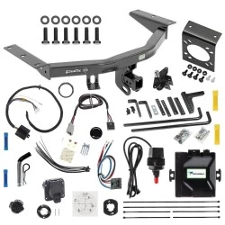 For 2014-2020 Acura MDX Trailer Hitch Tow PKG w/ 8K Round Bar Weight Distribution Hitch w/ 2-5/16" Ball + Pin/Clip + Tekonsha Prodigy iD Bluetooth Wireless Brake Control + Plug & Play BC Adapter + 7-Way RV Wiring