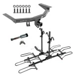 For 2014-2020 Acura MDX Trailer Hitch Tow PKG w/ 4 Bike Plaform Style Carrier Rack + Hitch Lock (Excludes: w/Full Size Spare Tire Models) By Draw-Tite