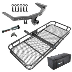 For 2016-2022 Honda Pilot Trailer Hitch Tow PKG w/ 60" x 24" Cargo Carrier + Cargo Bag + Hitch Lock By Draw-Tite