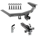 For 2016-2022 Honda Pilot Trailer Hitch Tow PKG w/ Triple Ball Ball Mount 1-7/8" & 2" & 2-5/16" Trailer Balls w/ Tow Hook + Pin/Clip By Draw-Tite