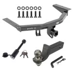 For 2016-2022 Honda Pilot Trailer Hitch Tow PKG + Interlock Tactical Starter Kit w/ 2" Drop & 2" Ball + Tactical Dogbone Lock By Draw-Tite