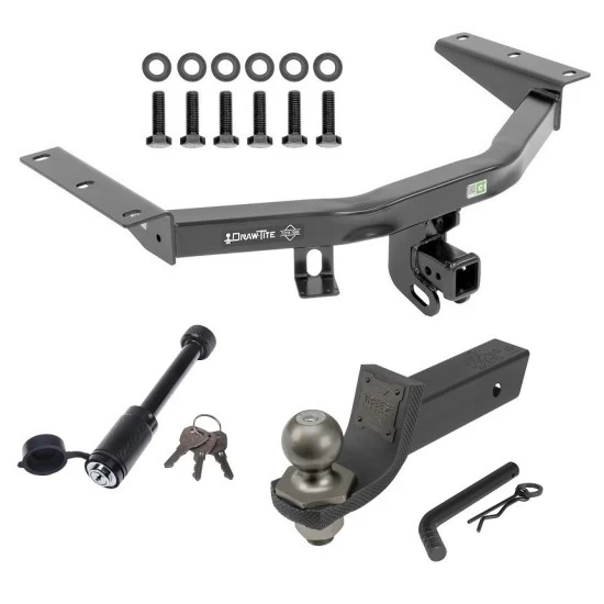 For 2016-2022 Honda Pilot Trailer Hitch Tow PKG + Interlock Tactical Starter Kit w/ 2" Drop & 2" Ball + Tactical Dogbone Lock By Draw-Tite