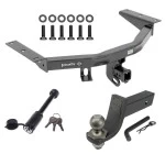 For 2016-2022 Honda Pilot Trailer Hitch Tow PKG + Interlock Tactical Starter Kit w/ 3-1/4" Drop & 2" Ball + Tactical Dogbone Lock By Draw-Tite