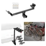 Trailer Hitch w/ 4 Bike Rack For 15-24 Ford Edge 16-18 Lincoln MKX 19-23 Nautilus Approved for Recreational & Offroad Use Carrier for Adult Woman or Child Bicycles Foldable