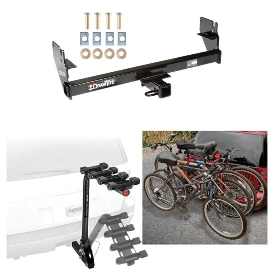 Trailer Hitch w/ 4 Bike Rack For 05-13 Toyota Tacoma Except X-Runner 13-15 All Models Approved for Recreational & Offroad Use Carrier for Adult Woman or Child Bicycles Foldable