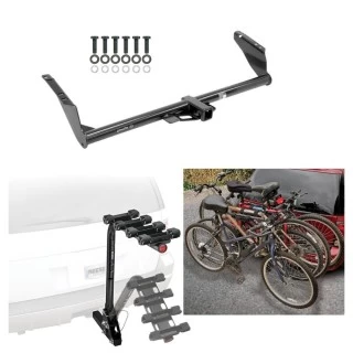 Trailer Hitch w/ 4 Bike Rack For 04-20 Toyota Sienna Approved for Recreational & Offroad Use Carrier for Adult Woman or Child Bicycles Foldable
