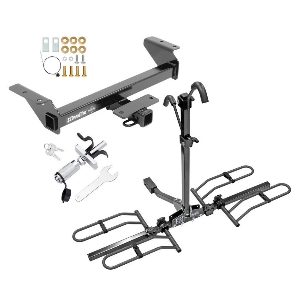 Trailer Tow Hitch For 16-23 Toyota Tacoma Platform Style 2 Bike Rack w/ Anti Rattle Hitch Lock