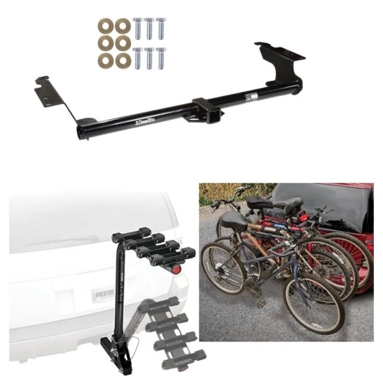 Trailer Hitch w/ 4 Bike Rack For 99-17 Honda Odyssey All Models Approved for Recreational & Offroad Use Carrier for Adult Woman or Child Bicycles Foldable
