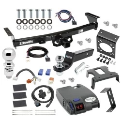 For 2005-2024 Nissan Frontier Trailer Hitch Tow PKG w/ Tekonsha Primus IQ Brake Control + Plug & Play BC Adapter + 7-Way RV Wiring + 2" & 2-5/16" Ball & Drop Mount By Draw-Tite