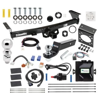 For 2005-2024 Nissan Frontier Trailer Hitch Tow PKG w/ Tekonsha Prodigy iD Bluetooth Wireless Brake Control + Plug & Play BC Adapter + 7-Way RV Wiring + 2" & 2-5/16" Ball & Drop Mount By Draw-Tite