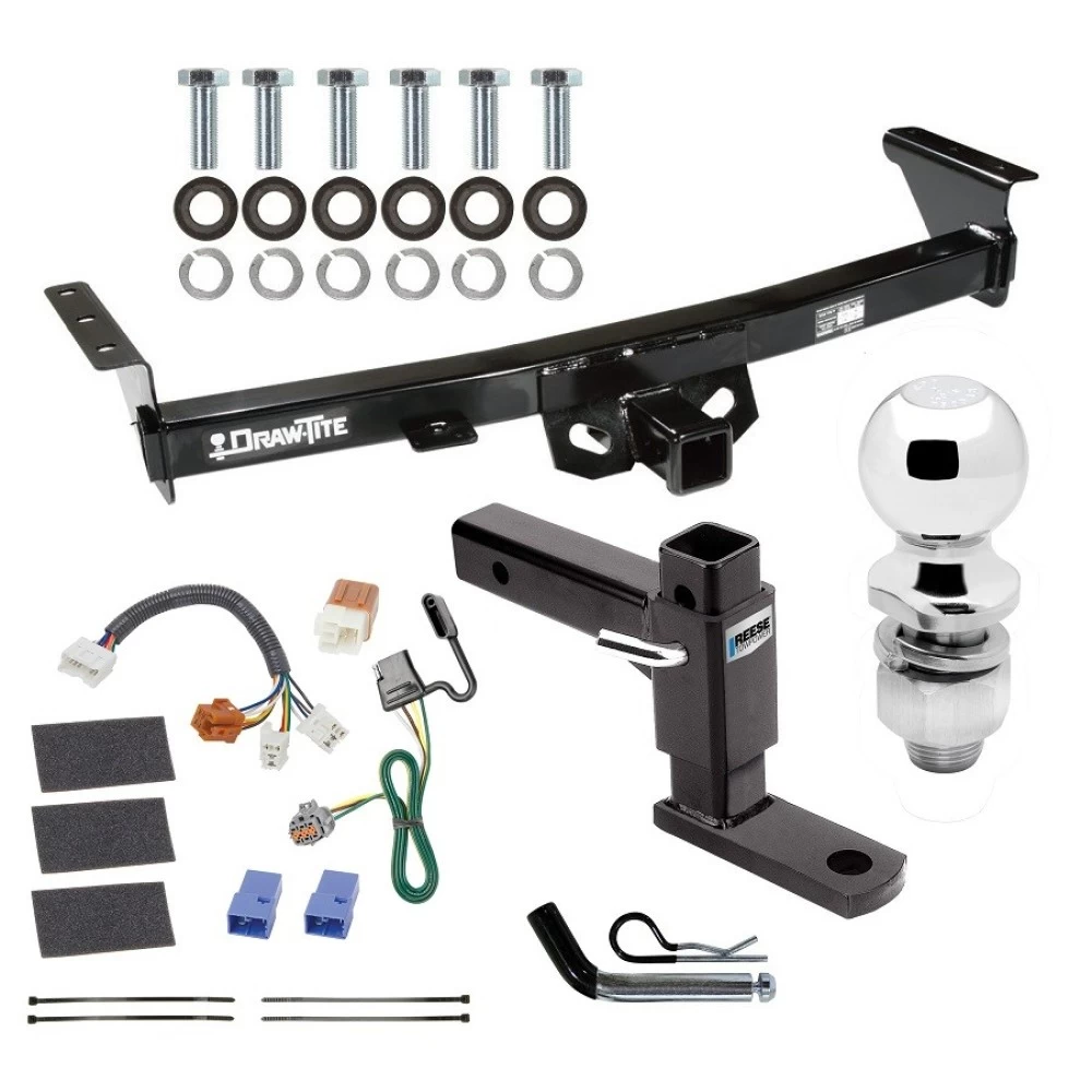 For 2005-2023 Nissan Frontier Trailer Hitch kit by: Draw-Tite For 2005-2023 Nissan Frontier Trailer Hitch Tow PKG w/ 4-Flat Wiring Harness + Adjustable Drop Rise Ball Mount + Pin/Clip + 2" Ball By Draw-Tite
