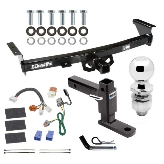 For 2005-2023 Nissan Frontier Trailer Hitch kit by: Draw-Tite For 2005-2023 Nissan Frontier Trailer Hitch Tow PKG w/ 4-Flat Wiring Harness + Adjustable Drop Rise Ball Mount + Pin/Clip + 2" Ball By Draw-Tite