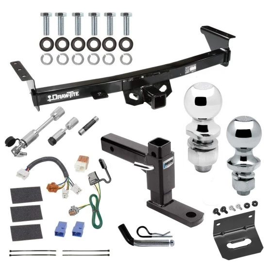 For 2005-2023 Nissan Frontier Trailer Hitch kit by: Draw-Tite For 2005-2023 Nissan Frontier Trailer Hitch Tow PKG w/ 4-Flat Wiring Harness + Adjustable Drop Rise Ball Mount + Pin/Clip + 2" Ball + 1-7/8" Ball + Dual Hitch & Coupler Locks By Draw-Tite