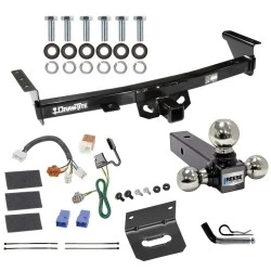 For 2005-2023 Nissan Frontier Trailer Hitch Tow PKG w/ 4-Flat Wiring Harness + Triple Ball Ball Mount 1-7/8" & 2" & 2-5/16" Trailer Balls + Pin/Clip + Wiring Bracket By Draw-Tite