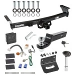 For 05-26 Nissan Frontier 09-12 Suzuki Equator Trailer Hitch Tow PKG w/ 4-Flat Wiring + Starter Kit Ball Mount w/ 2" Drop & 2" Ball + Wiring Bracket + Hitch Lock + Hitch Cover By Draw-Tite