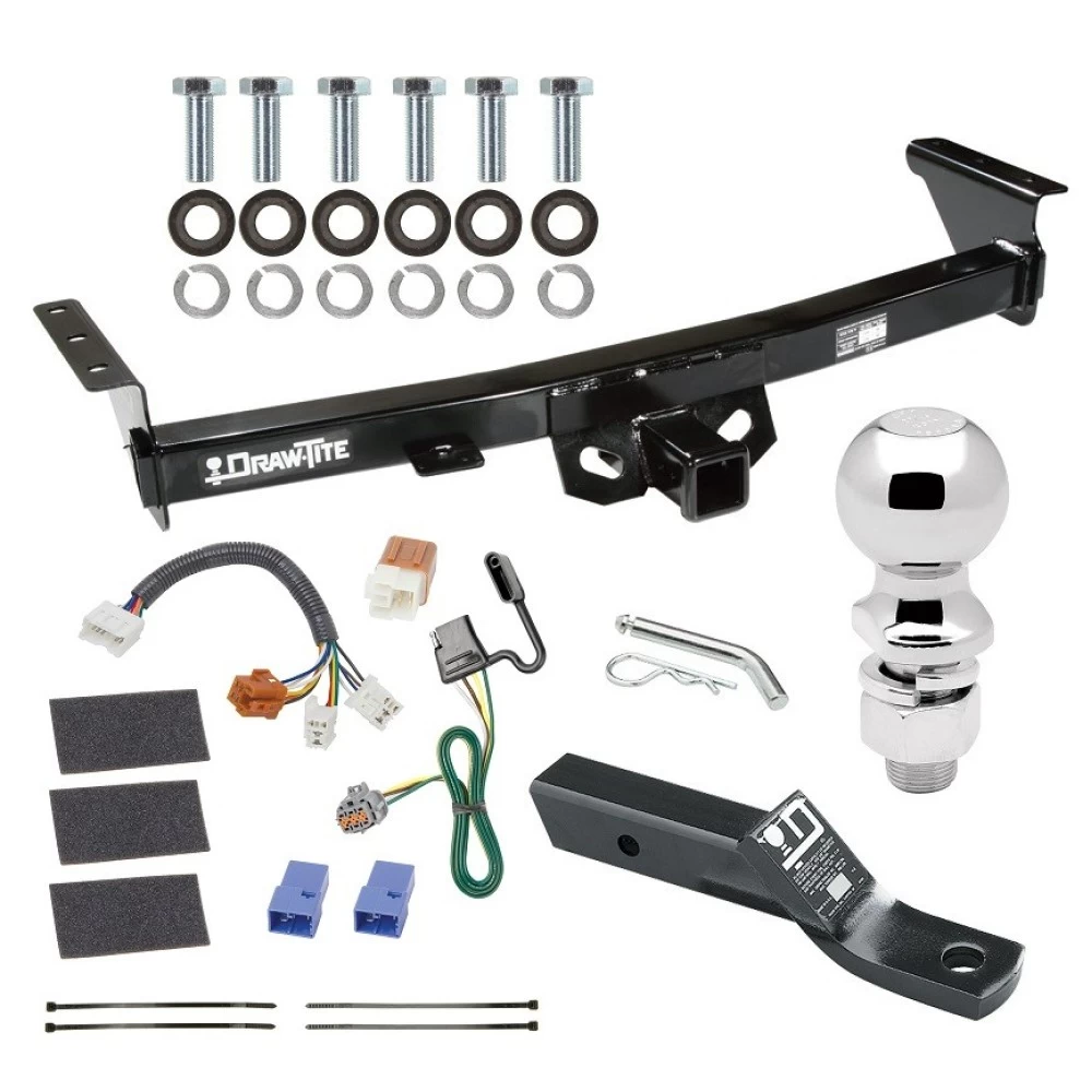 For 2005-2023 Nissan Frontier Trailer Hitch kit by: Draw-Tite For 2005-2023 Nissan Frontier Trailer Hitch Tow PKG w/ 4-Flat Wiring + Ball Mount w/ 2" Drop + 2-5/16" Ball By Draw-Tite