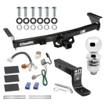 For 05-26 Nissan Frontier 09-12 Suzuki Equator Trailer Hitch Tow PKG w/ 4-Flat Wiring + Ball Mount w/ 4" Drop + 2" Ball By Draw-Tite