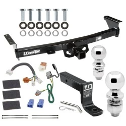 For 05-26 Nissan Frontier 09-12 Suzuki Equator Trailer Hitch Tow PKG w/ 4-Flat Wiring + Ball Mount w/ 4" Drop + 2" Ball + 2-5/16" Ball By Draw-Tite