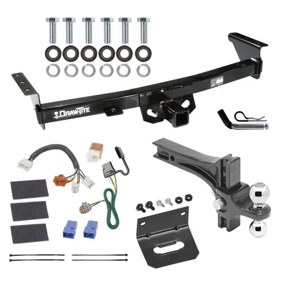 For 2005-2023 Nissan Frontier Trailer Hitch kit by: Draw-Tite For 2005-2023 Nissan Frontier Trailer Hitch Tow PKG w/ 4-Flat Wiring Harness + Dual Adjustable Drop Rise Ball Ball Mount 2" & 2-5/16" Trailer Balls + Pin/Clip + Wiring Bracket By Draw-Tite