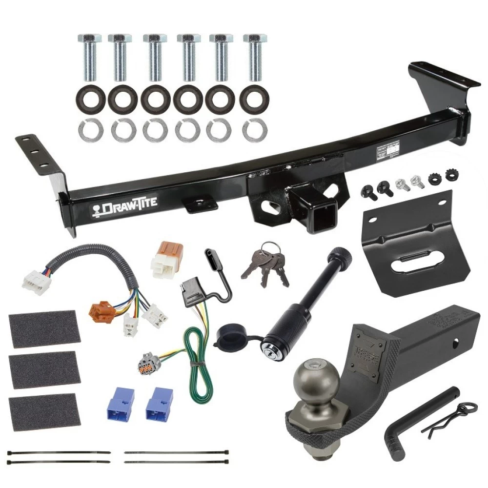 For 2005-2023 Nissan Frontier Trailer Hitch kit by: Draw-Tite For 2005-2023 Nissan Frontier Trailer Hitch Tow PKG w/ 4-Flat Wiring + Interlock Tactical Starter Kit w/ 2" Drop & 2" Ball + Tactical Dogbone Lock + Wiring Bracket By Draw-Tite