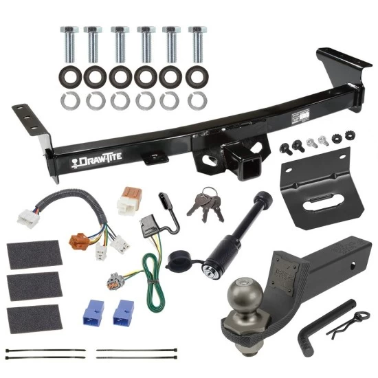 For 2005-2023 Nissan Frontier Trailer Hitch kit by: Draw-Tite For 2005-2023 Nissan Frontier Trailer Hitch Tow PKG w/ 4-Flat Wiring + Interlock Tactical Starter Kit w/ 2" Drop & 2" Ball + Tactical Dogbone Lock + Wiring Bracket By Draw-Tite
