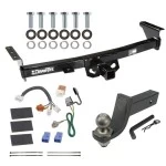 For 05-26 Nissan Frontier 09-12 Suzuki Equator Trailer Hitch Tow PKG w/ 4-Flat Wiring + Interlock Tactical Starter Kit w/ 3-1/4" Drop & 2" Ball By Draw-Tite