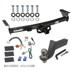 For 05-26 Nissan Frontier 09-12 Suzuki Equator Trailer Hitch Tow PKG w/ 4-Flat Wiring + Interlock Tactical Starter Kit w/ 3-1/4" Drop & 2" Ball By Draw-Tite