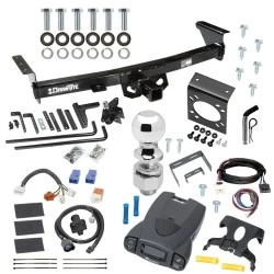 For 2005-2024 Nissan Frontier Trailer Hitch Tow PKG w/ 8K Round Bar Weight Distribution Hitch w/ 2-5/16" Ball + 2" Ball + Pin/Clip + Tekonsha Prodigy P3 Brake Control + Plug & Play BC Adapter + 7-Way RV Wiring By Draw-Tite