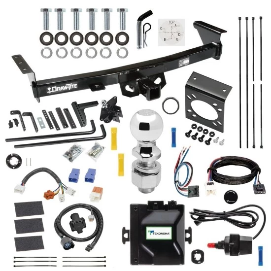 For 2005-2024 Nissan Frontier Trailer Hitch Tow PKG w/ 8K Round Bar Weight Distribution Hitch w/ 2-5/16" Ball + 2" Ball + Pin/Clip + Tekonsha Prodigy iD Bluetooth Wireless Brake Control + Plug & Play BC Adapter + 7-Way RV Wiring By Draw-Tite For 2005-2024 Nissan Frontier Trailer Hitch Tow PKG w/ 8K Round Bar Weight Distribution Hitch w/ 2-5/16" Ball + 2" Ball + Pin/Clip + Tekonsha Prodigy iD Bluetooth Wireless Brake Control + Plug & Play BC Adapter + 7-Way RV Wiring By Draw-Tite