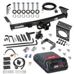 For 2005-2024 Nissan Frontier Trailer Hitch Tow PKG w/ 8K Round Bar Weight Distribution Hitch w/ 2-5/16" Ball + Pin/Clip + Pro Series POD Brake Control + Plug & Play BC Adapter + 7-Way RV Wiring By Draw-Tite